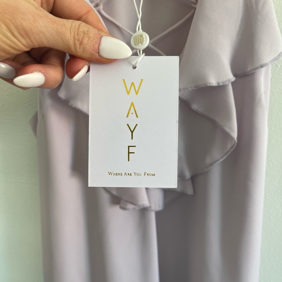 WAYF Light Purple Lace-Up Ruffle Cami Size M NWT! - Picture 2 of 3